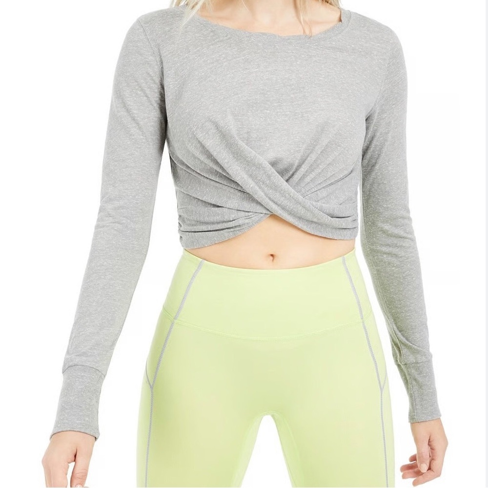 FP Movement Free People Undertow Twist Front Gray Long Sleeve